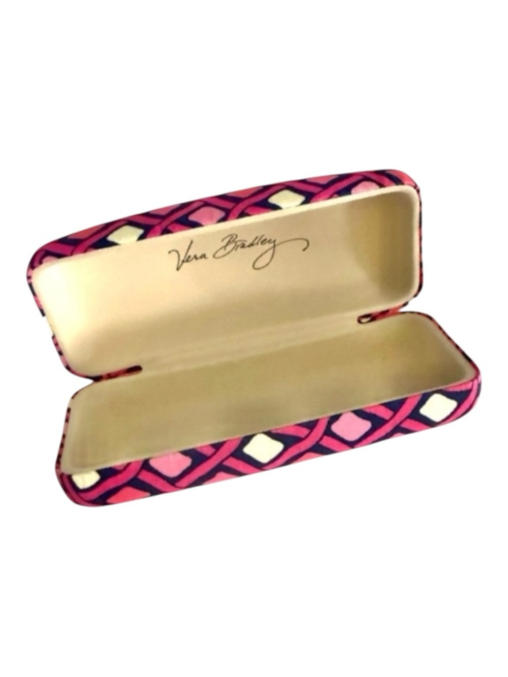 NEW Vera Bradley Eyeglass Sunglass Hardshell Case Katalina Pink Diamond Pattern